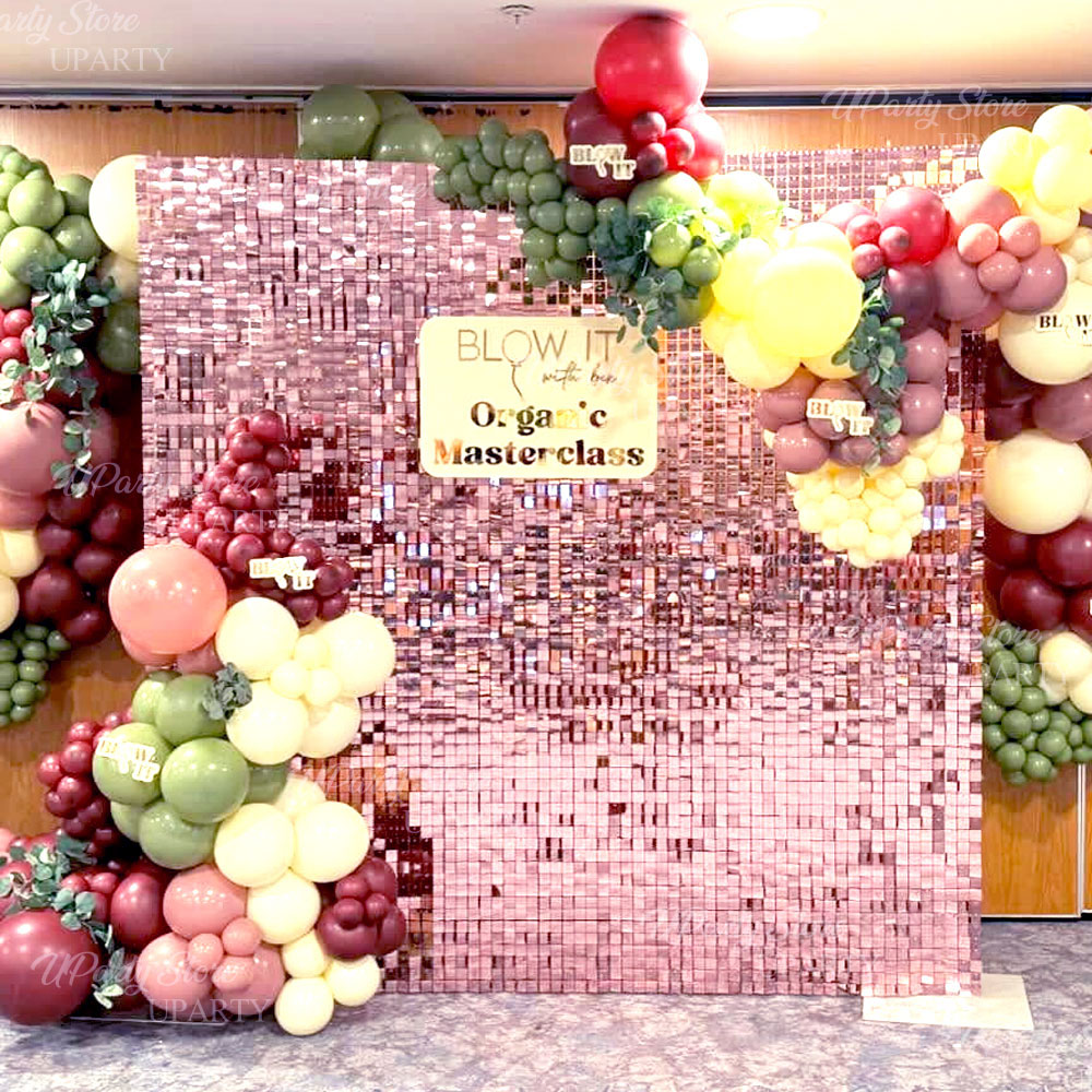 Sequin Fabric Panel - Shinny Pink Wall Backdrops Panels 24-12pcs