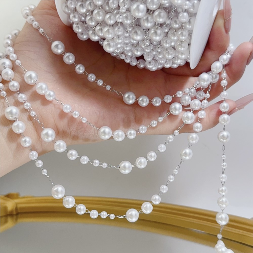 1meter 3-8mm Faux Pearl Beadin - đánh giá và giá Pearl Trim Chain