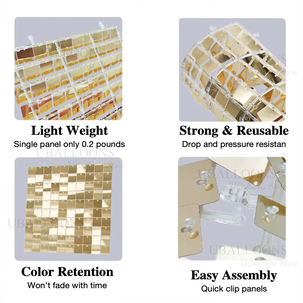 Champagne Gold Shimmer Backdro - đánh giá và giá Sequin Fabric Panel