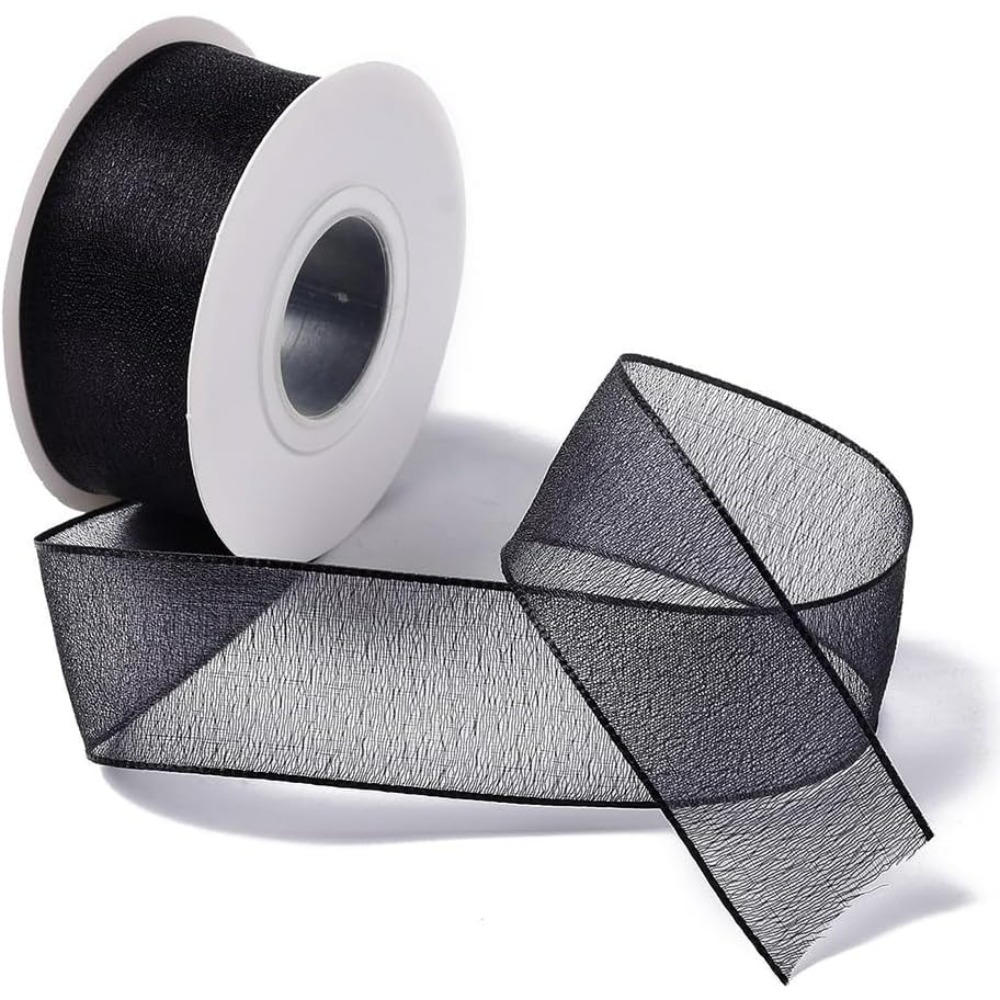 1Inch Black Organza Ribbon Wir - đánh giá và giá Organza Ribbon Spool