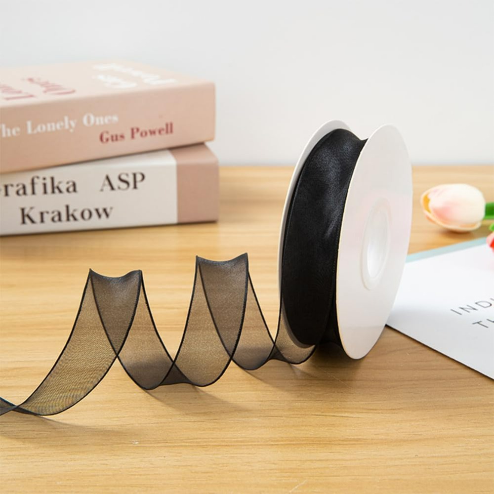 1Inch Black Organza Ribbon Wir - đánh giá và giá Organza Ribbon Spool