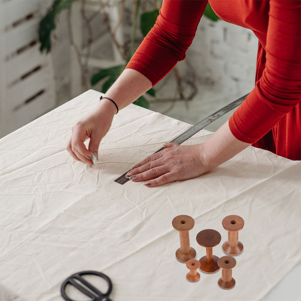 7Pcs Wooden Bobbins Set Space  - đánh giá và giá Embroidery Craft