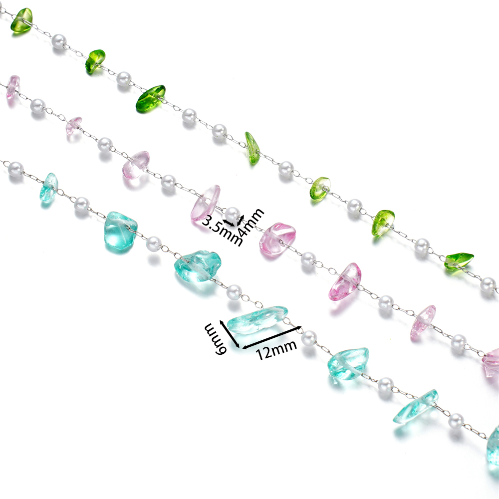 1Meter Crystal Glass Stone And - đánh giá và giá Pearl Trim Chain