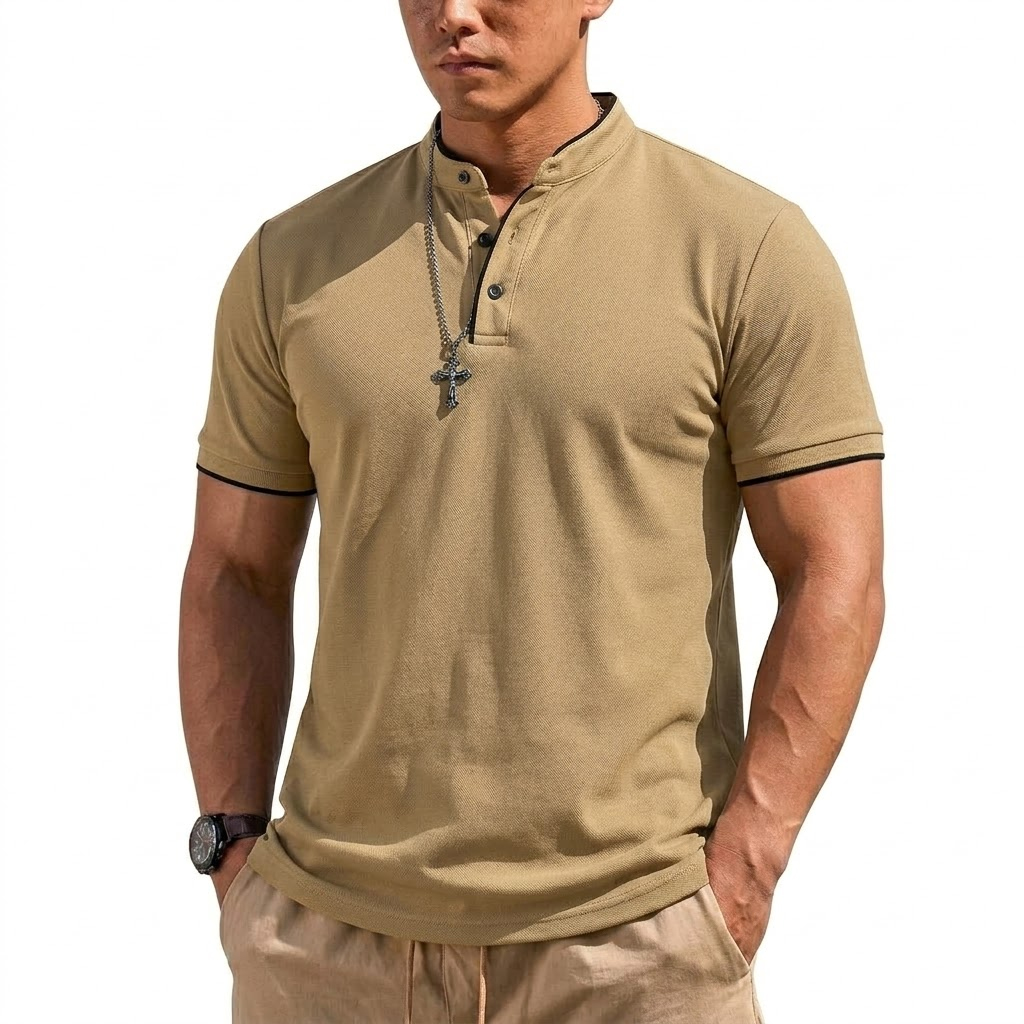 Summer Short Sleeve Henley Shi - đánh giá và giá Embellish Knit